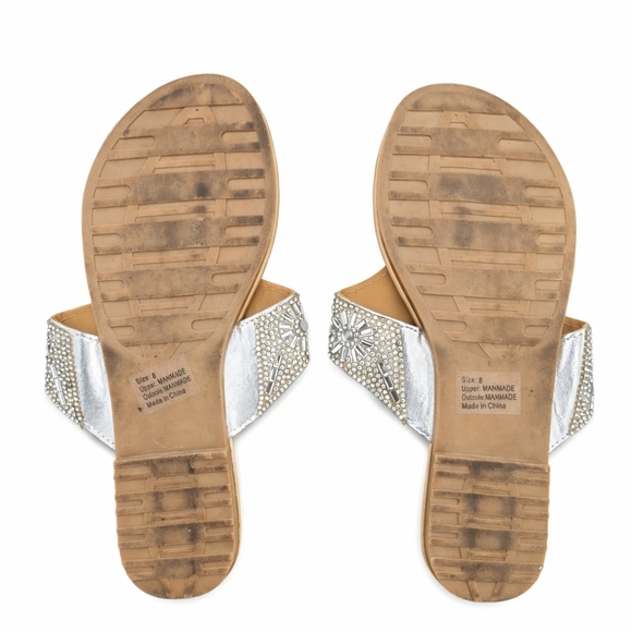 OLiViA MiLLER Rhinestone Sandals Women's Size 8 - Picture 3 of 4